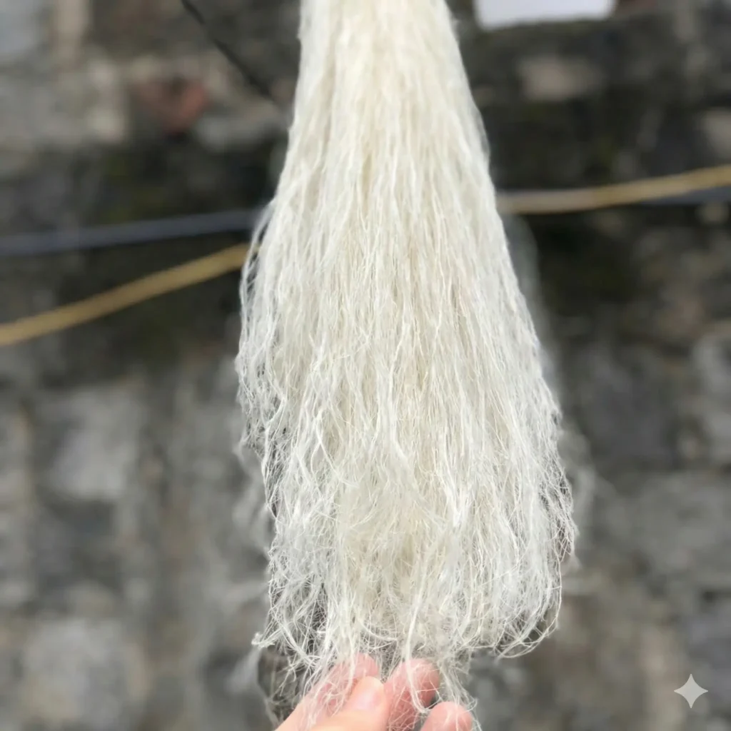 Aufbereitete Ananasfasern